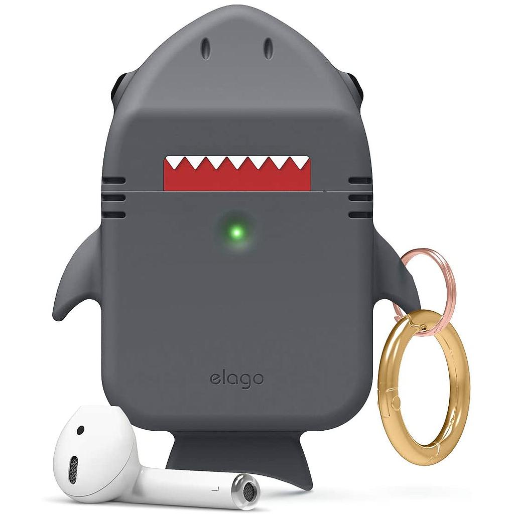 [EAP-SHARK-DGY] Elago AirPods 1&2 Shark Case (Dark Gray)