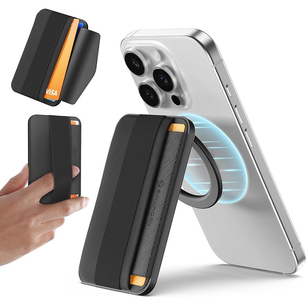 [SMA-BAND-STAN-BK] Sinjimoru MagSafe Wallet M-Band Stand