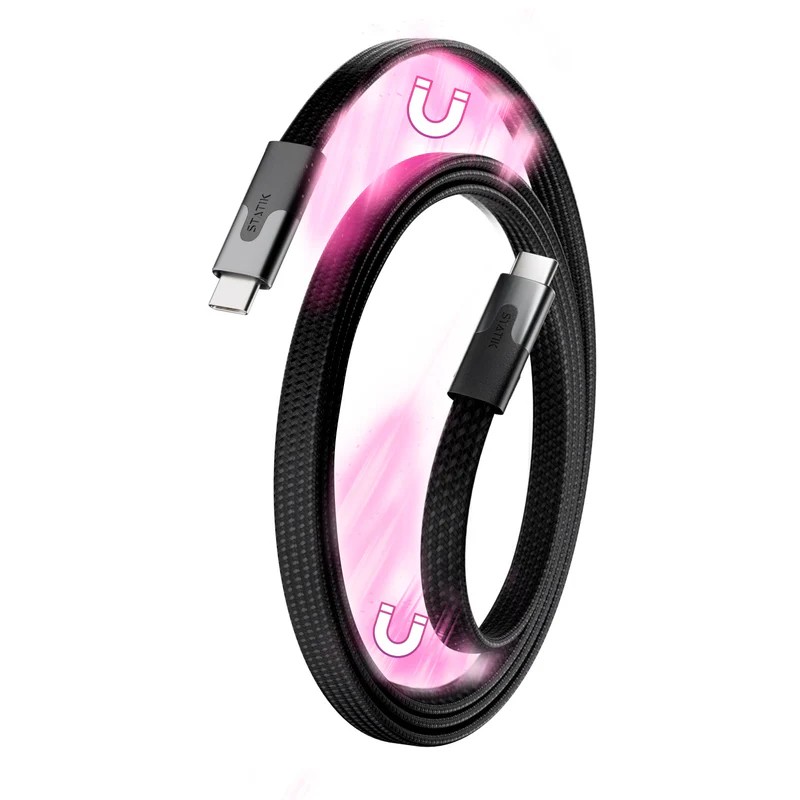 [PUP-0495-3FT-CC-BLK] Statik MagStack Slim Pro Cable USB-C to USB-C 1M/3.3ft