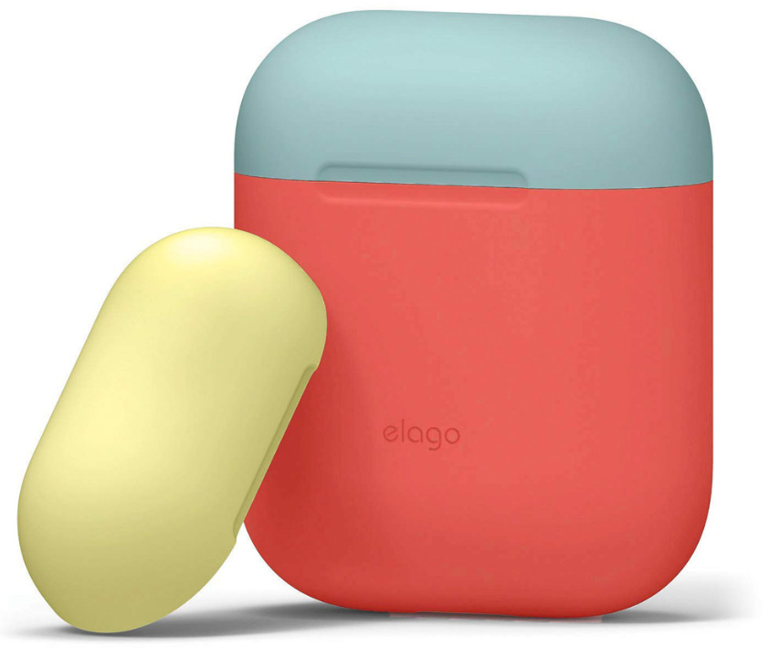 [EAPDO-DBR-YEPBL] Elago AirPods 1&2 Duo Case (Body-Dark Brown / Top-Yellow- Pastel Blue)