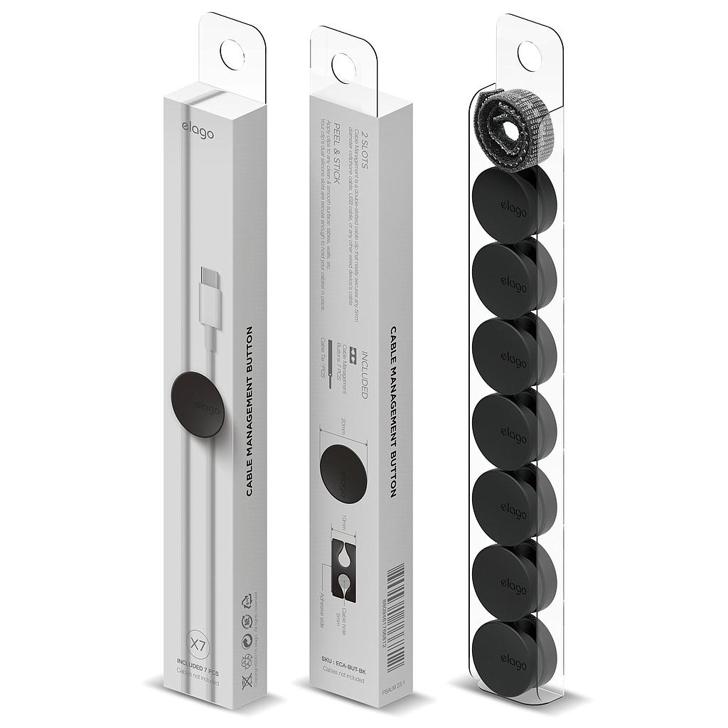 [ECA-BUT-BK] Elago Cable Management Buttons (7 pieces) (Black)