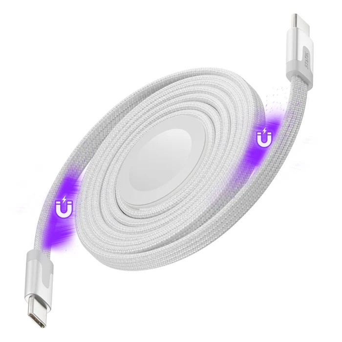 [PUP-0497-3FT-CC-WHT] Statik MagStack Duo Apple Watch Charger + USB-C Cable 1.5M