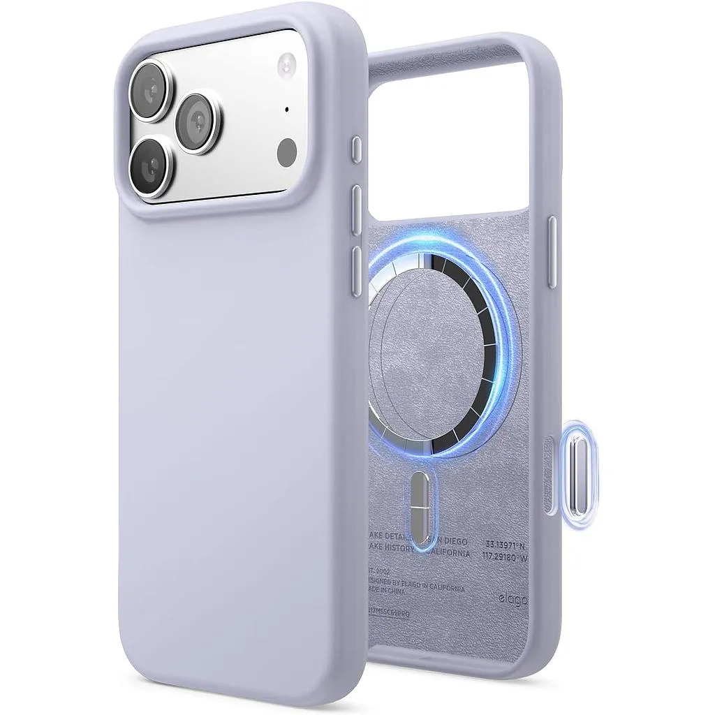 [ES17MSSC69PRO-PU] Elago iPhone 18 Pro Max/17 Pro Max Magnetic Silicone Case (Camera Control Key Included) (purple)