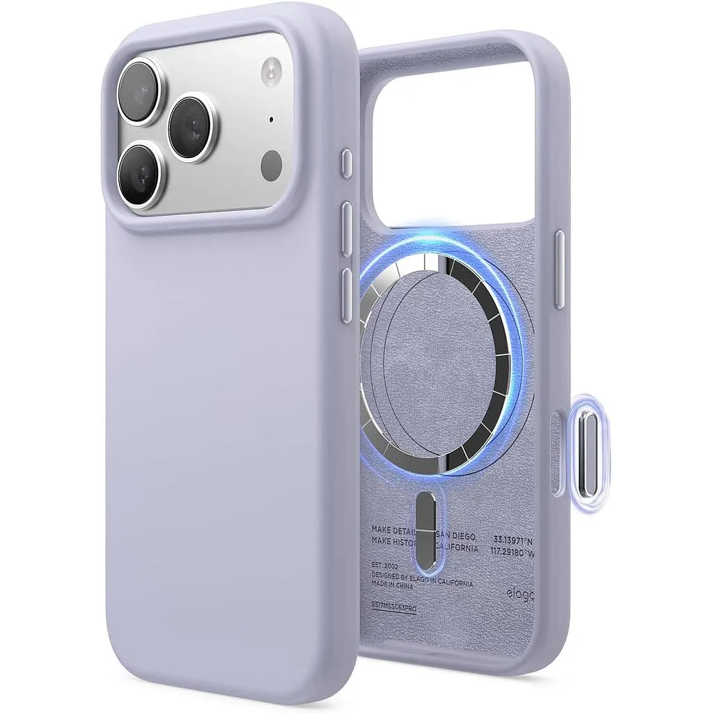 [ES17MSSC63PRO-PU] Elago iPhone 18 Pro/17 Pro Magnetic Silicone Case (Camera Control Key Included) (purple)