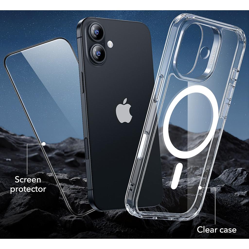 [1A889001] ESR iPhone 17 Halolock Classic Hybrid (Camera Control Button)+ Screen Protector Set (Clear)
