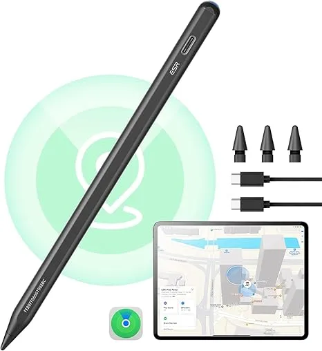 [6C00601] ESR Geo Digital Pencil With Find My - Compatible with all iPads (Black)