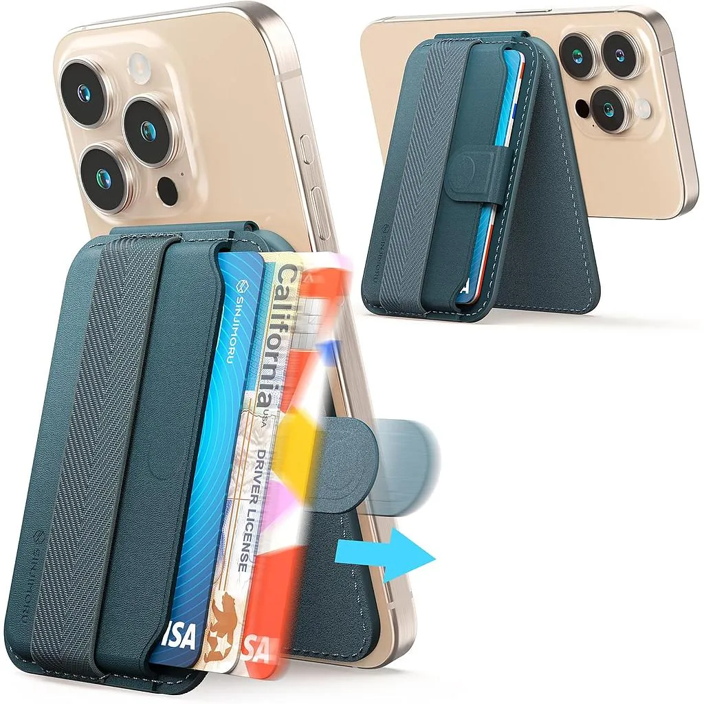 [SMA-PLTB-STAN-BL] Sinjimoru M-Pull Tab Stand Magsafe Wallet (Blue)