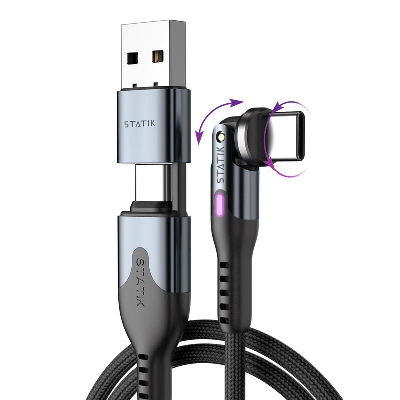 [PUP-0455-10FT-CC] Statik PowerPivot Pro 100w Nylon Braided C-C Cable 3m (Black)