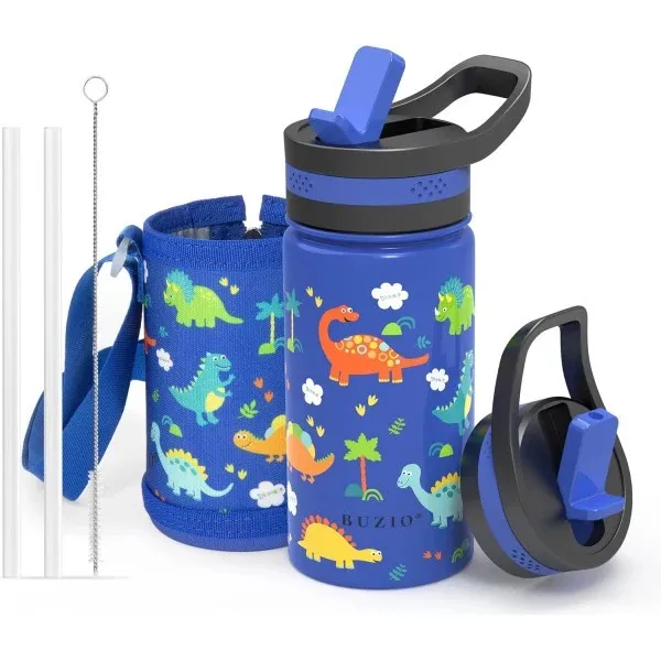 [X0036ZL2RH] Buzio Kids Bottle with Straw Lid and Sleeve 500ML
