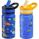 Buzio Kids Bottle with Straw Lid | 2 Pack 500ML