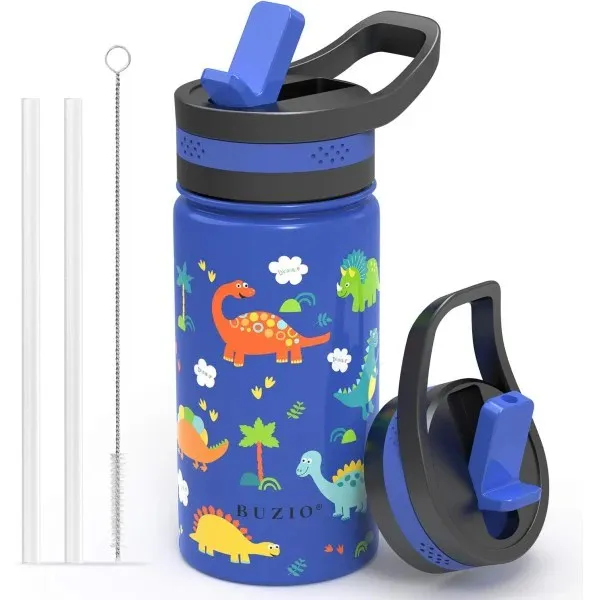 [X00494STIT] Buzio Kids Bottle with Straw Lid 500ML (Dinosaur)