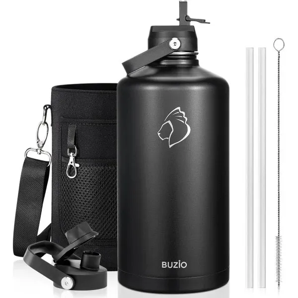 Buzio Duet Series Gallon Bottle with 2 Lids and Sleeve 3.8L