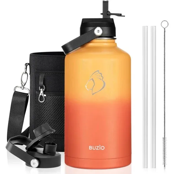Buzio Duet Series Gallon Bottle with 2 Lids and Sleeve 3.8L