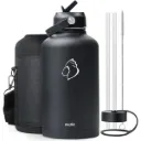 Buzio Duet Series Water Bottle with 2 Lids and Sleeve 1.9L