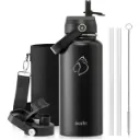 Buzio Duet Series Water Bottle with 2 Lids and Sleeve 1L