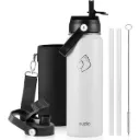 Buzio Duet Series Water Bottle with 2 Lids and Sleeve 700ML