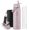 Buzio Duet Series Water Bottle with 2 Lids and Sleeve 700ML