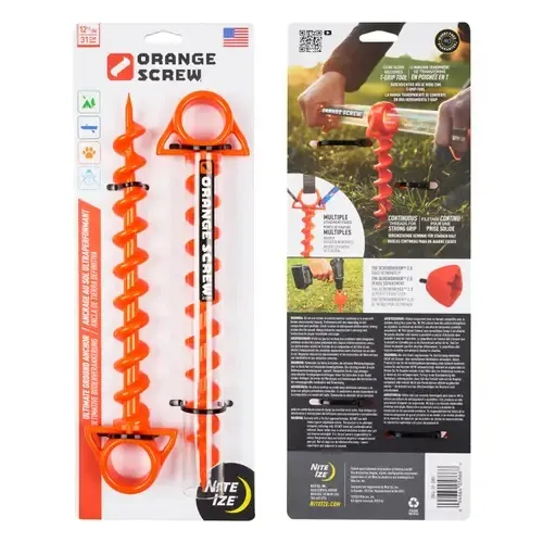 [OSL-31-2R3] NiteIze Orange Screw® Large Ultimate Ground Anchor - 2 Pack