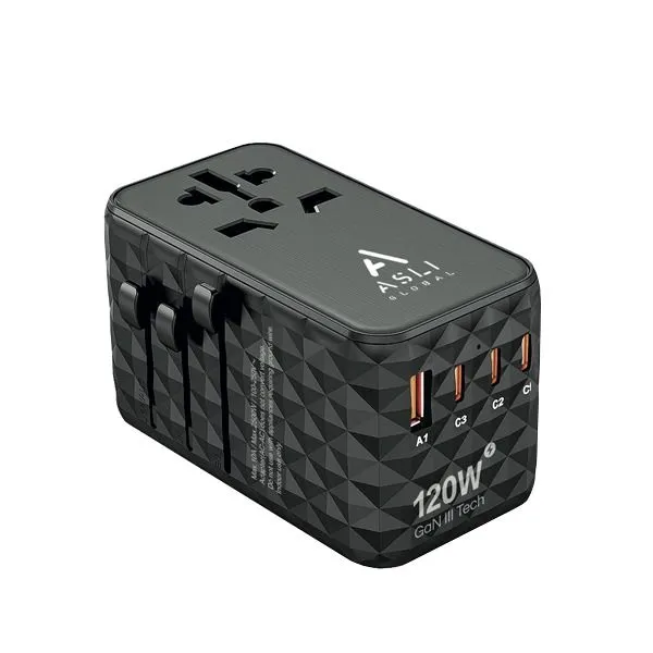 [AS-TC120B] Asli Global Gan Pro Travel 120w Travel Adapter (Black)