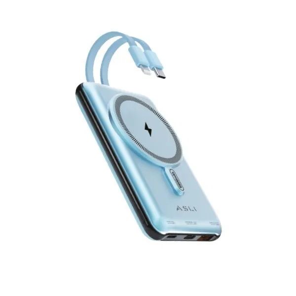 [MC18] Asli 10000mAh Magnetic 22.5W PD Wireless PowerBank with Built In Cables