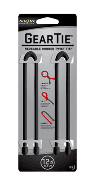 [GT12-2PK-01] NiteIze Gear Tie® Reusable Rubber Twist Tie