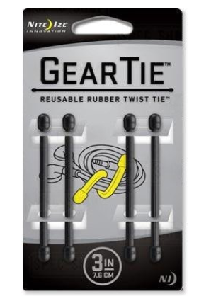 [GT3-4PK-01] NiteIze Gear Tie® Reusable Rubber Twist Tie
