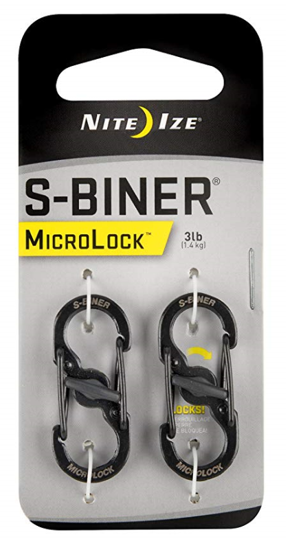 [LSBM-01-2R3] NiteIze S-Biner® MicroLock® Stainless Steel - 2 Pack - Black