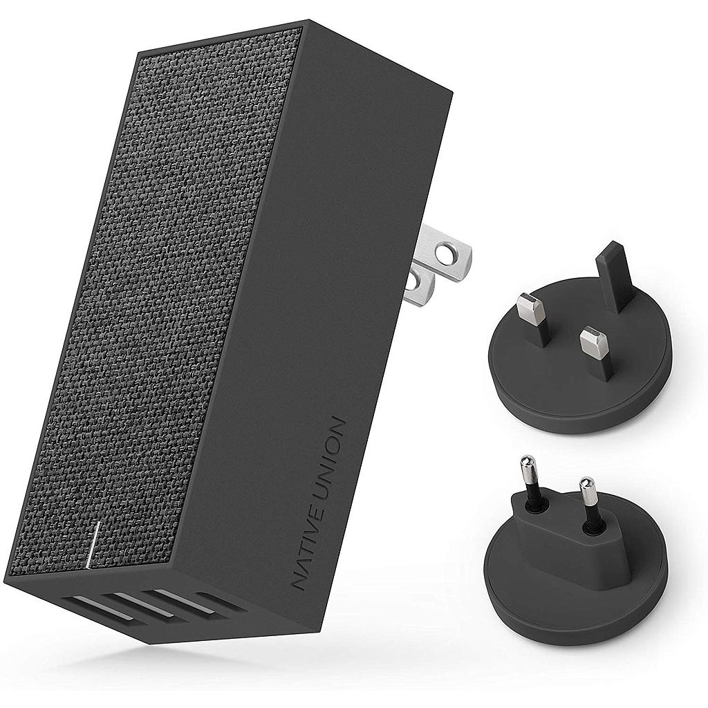 [SM4-GRY-FB-INT] Native Union Smart Charger 4-Port Wall Charger(3xUSB,1XPD) International