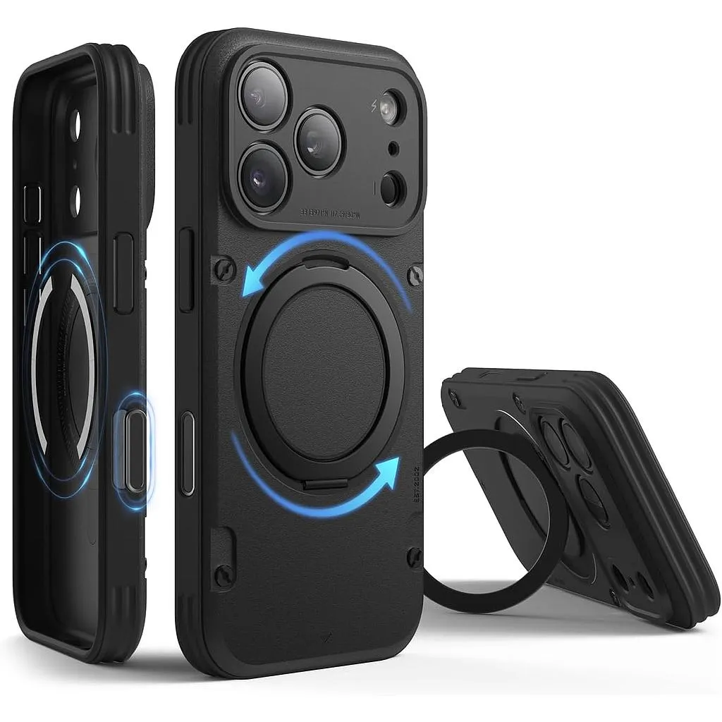 [ES17MSAMST63PRO-BK] Elago iPhone 18 Pro/17 Pro Magnetic Armor Ring Stand Case (Capture Key Included & Full Camera Cover)