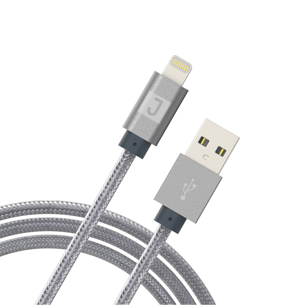 [JUSCDUL171] Juku Charge & Sync Lightning  XL Cable - 3 Meter, Braided, 2.4A, Space Grey Metallic