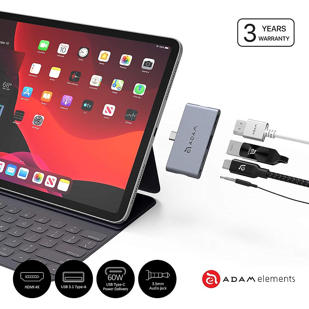 [AAPADHUBI4GY] CASA HUB i4 USB-C 3.1 4 port Hub for iPad Pro