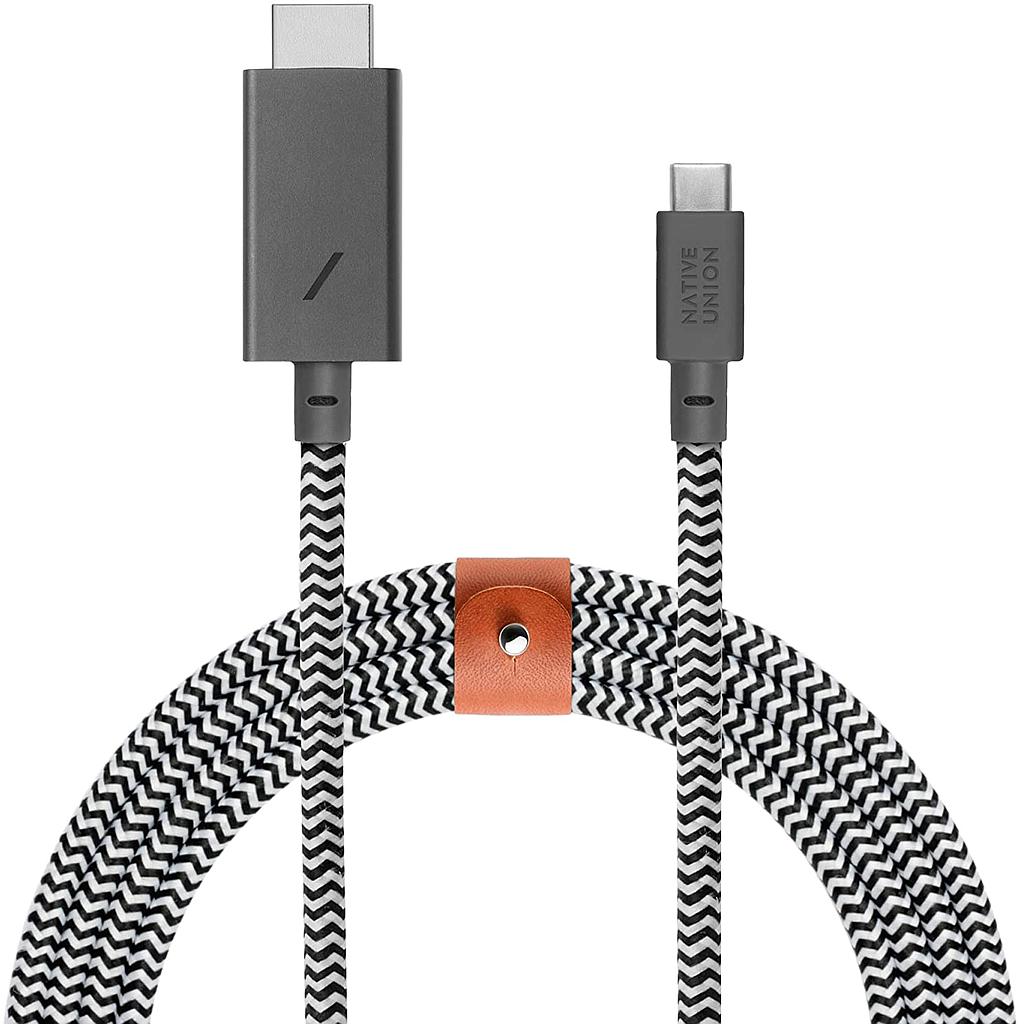 [BELT-C-HDMI-ZEB-3] Native Union Belt HDMI Cable  - USB-C To HDMI