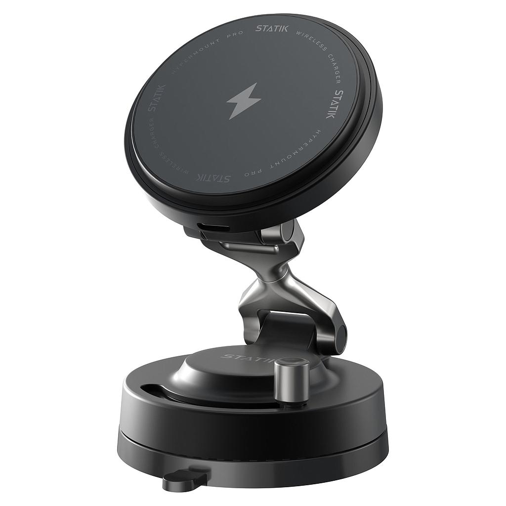 [PUP-0661-BLK] STATIK HyperMount Pro Vacuum Magnetic NanoSuction Phone Mount with Wireless charging