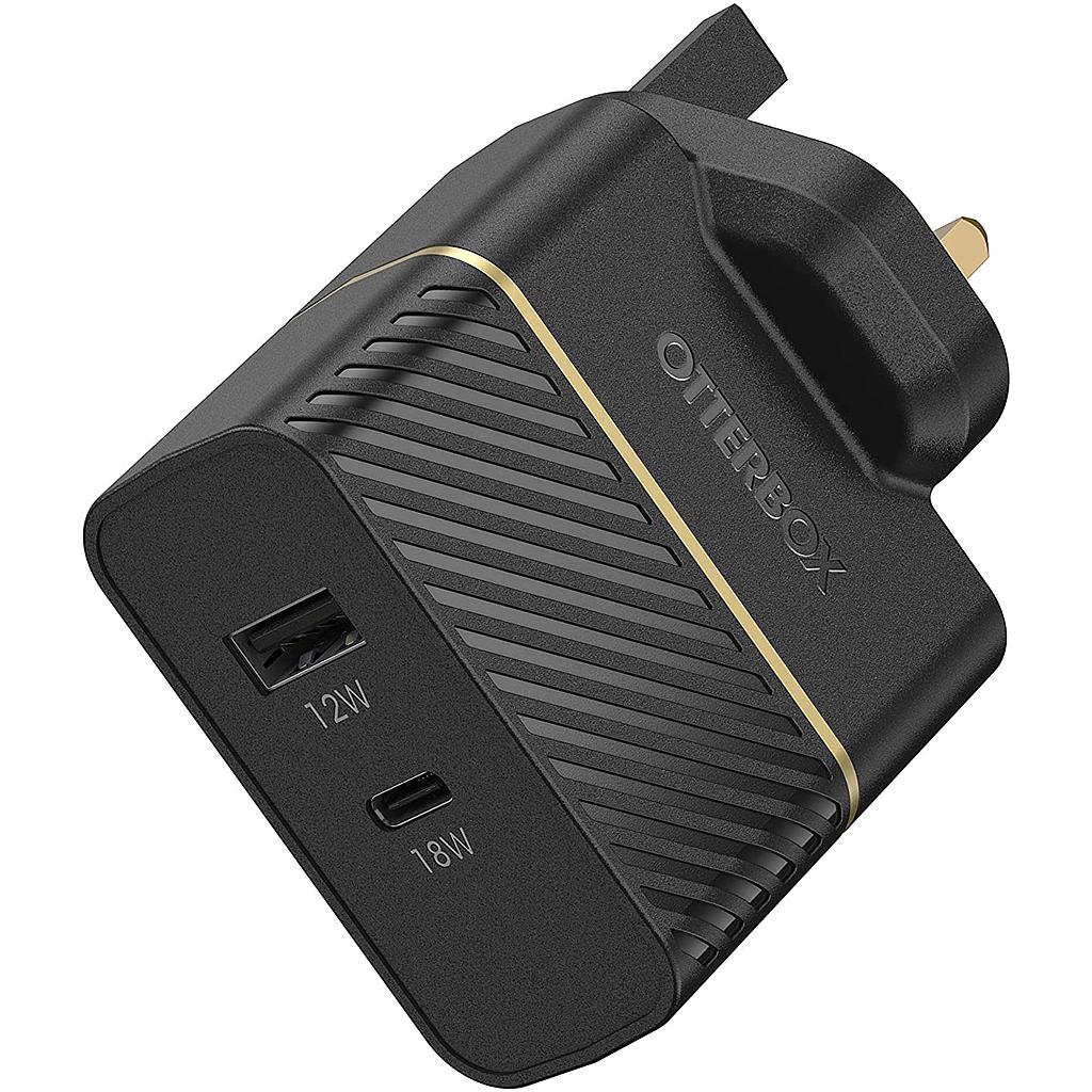 [78-52548] OtterBox UK Wall Charger 30W - USB C 18W + USB A 12W USB-PD