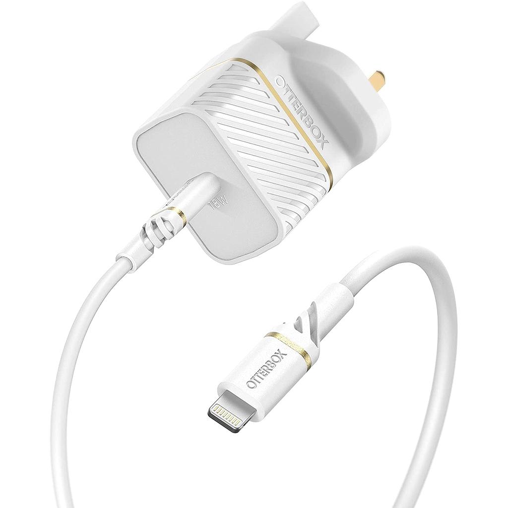 [78-52718] OtterBox UK Wall Charger Bundle USB C 18W USB-PD + CBL C-Lightning 1M