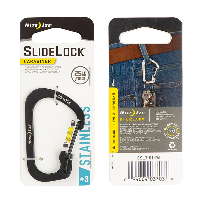 [CSL3-01-R6] NiteIze Carabiner SlideLock #3 - Black