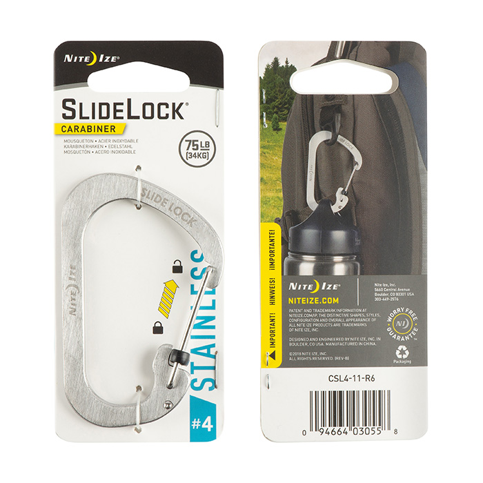 [CSL4-11-R6] NiteIze Carabiner SlideLock #4 - Stainless