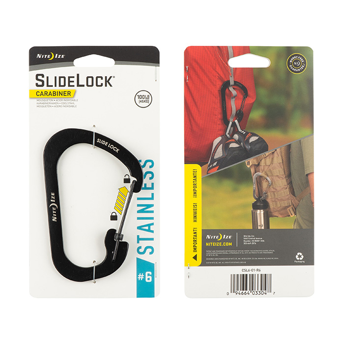 [CSL6-01-R6] NiteIze Carabiner SlideLock #6 Black