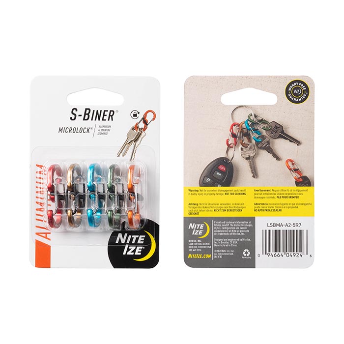 [LSBMA-A2-5R7] NiteIze S-Biner MicroLock Aluminum - 5 Pack - Assorted