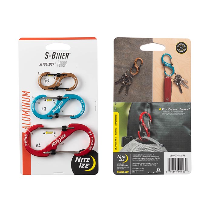 [LSBA234-A2-R6] Niteize S-Biner® SlideLock® Aluminum Combo - 3 Pack - Assorted