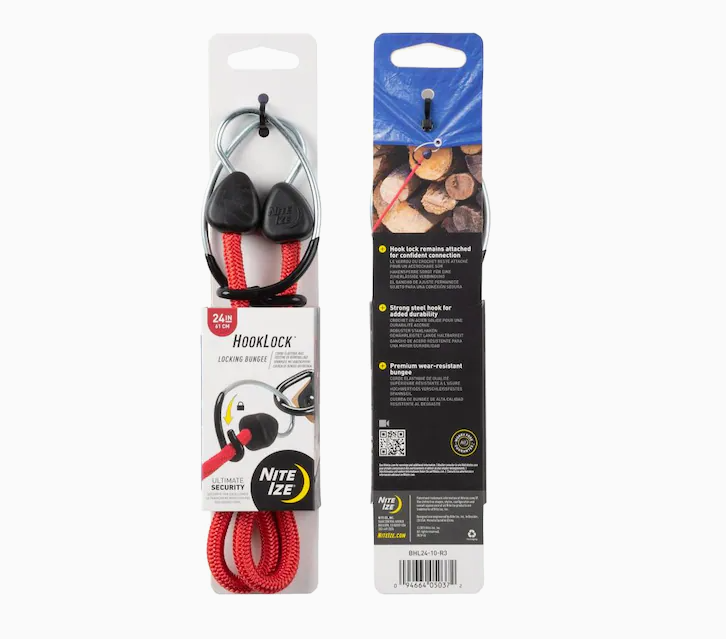 [BHL24-10-R3] Niteize HookLock™ Locking Bungee - 24 in. - Red