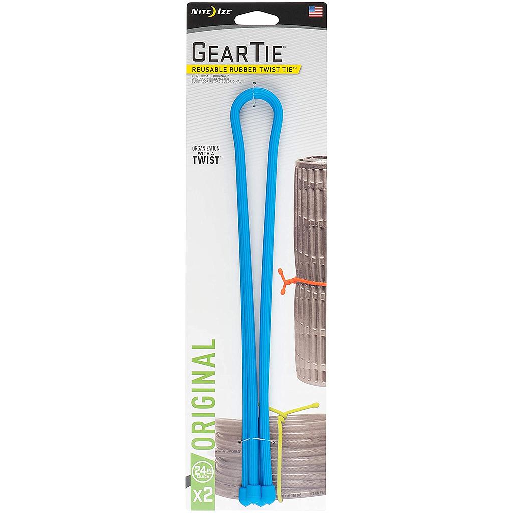 [GT24-2PK-38] Gear Tie® Reusable Rubber Twist Tie™ 24 in. - 2 Pack - US - Bright Blue