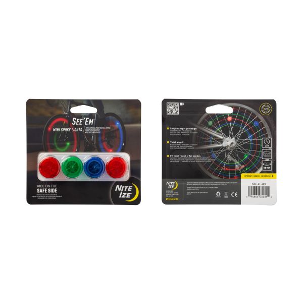 [NSE-A1-4R3] Niteize See'Em™ Mini Spoke Lights - 4 Pack - Assorted