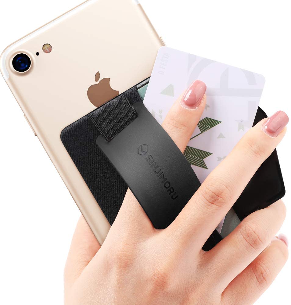 [SPH-BAND-GRIP-BK-US] Sinjimoru Sinji Pouch B-Grip Phone Grip Card Holder with Phone Stand