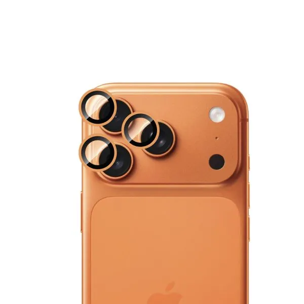 [ETCLM-IP17P-17PM-ORG] Eltoro Indivual Ar Metal Rings Camera Lens Protector for iPhone 17 Pro/Pro Max (Orange)