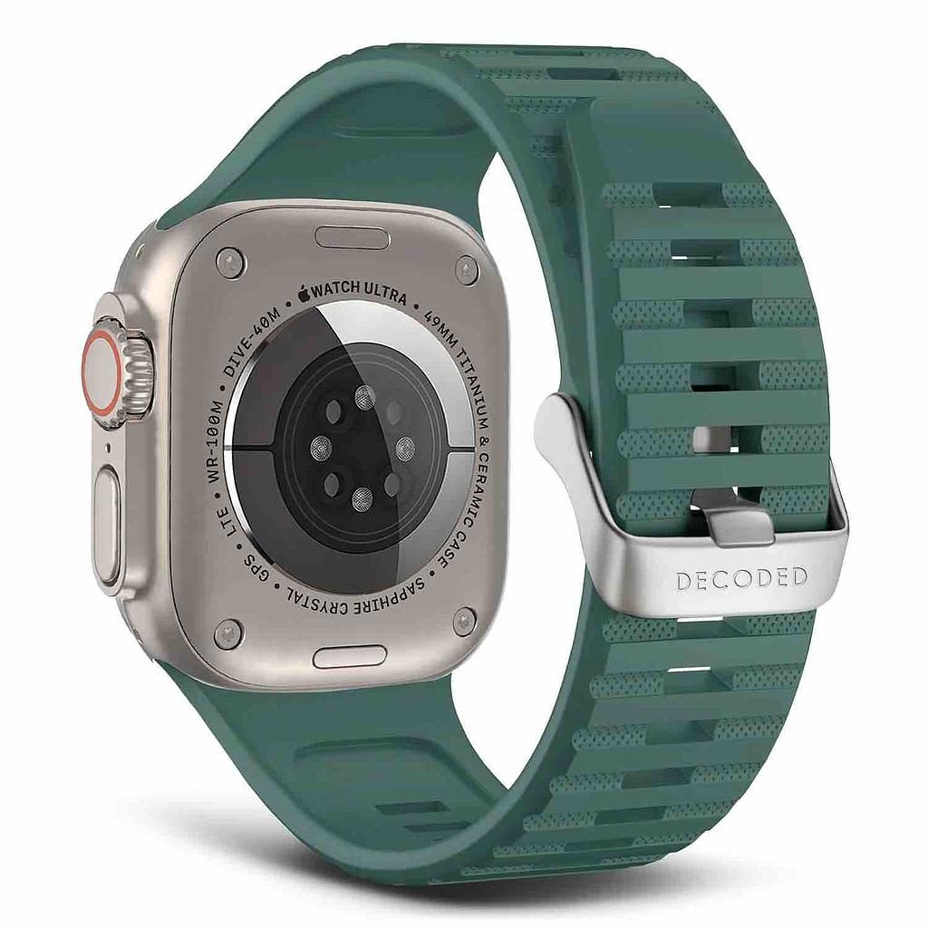 [D24AWS49UTS1LS] Decoded Apple Watch 49/45/44/42 mm Gen 1-12-SE-Ultra Silicone Ultra Traction Strap (Sage Leaf Green)