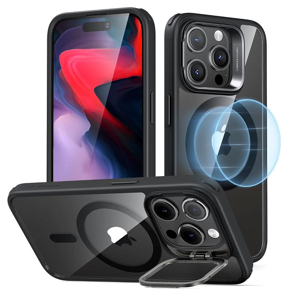 [1A6740202] ESR iPhone 15 Pro Classic Hybrid Case with Stash Stand (HaloLock) (Clear Black)