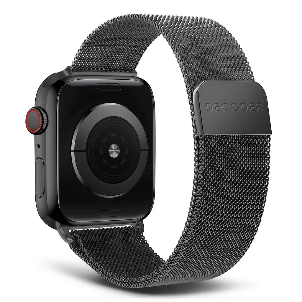 [D23AWS45MTS1BK] Decoded Apple Watch 49/45/44/42 mm Gen 1-12-SE-Ultra Milan Traction Strap (black)