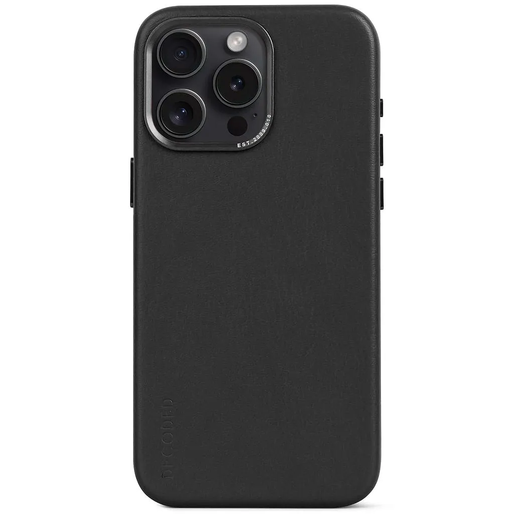 [D24IPO15PMBC1BK] Decoded iPhone 15 Pro Max Leather Magsafe Case (black)