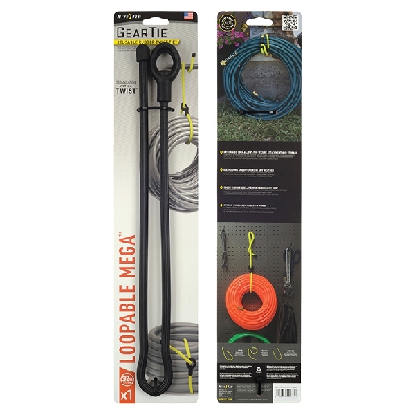 [GLM32-01-R3] Gear Tie® Reusable Rubber Twist Tie™ 32 in. Loopable Mega (Black)
